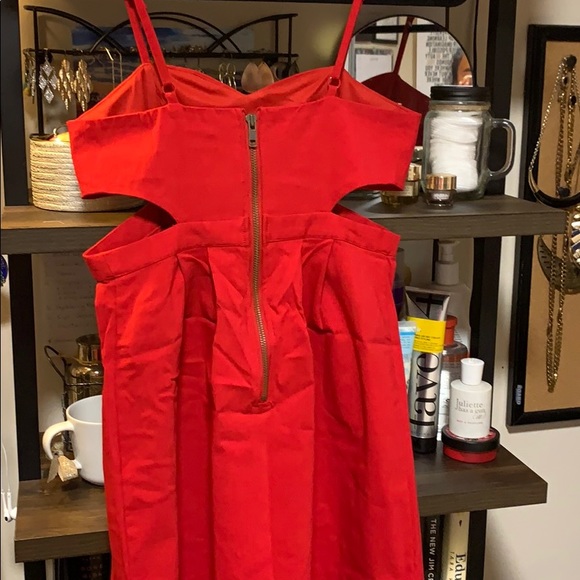 Red Cut Out Dress - Picture 2 of 2